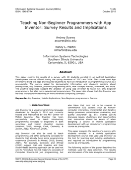 Teaching Non-Beginner Programmers with App Inventor: Survey Results and Implications