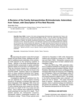 A Revision of the Family Astropectinidae