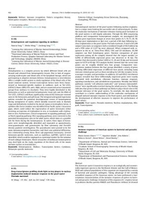 Hematopoiesis and Regulatory Signaling in Molluscs