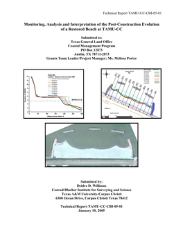 Monitoring, Analysis and Interpretation of the Post-Construction Evolution of a Restored Beach at TAMU-CC