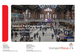 National Rail Passenger Survey Crosscountry TOC Report Spring 2019 (Wave 40)