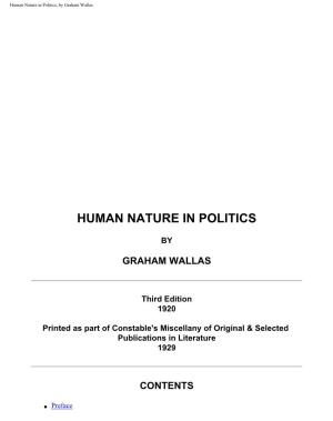 Human Nature in Politics, by Graham Wallas