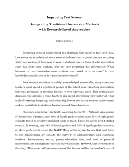 Improving Test Scores: Integrating Traditional