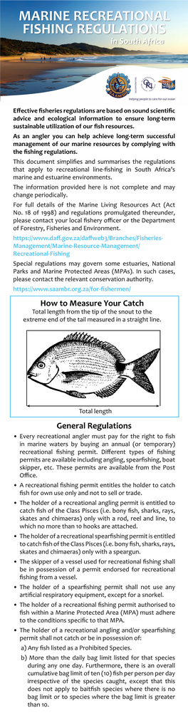 MARINE RECREATIONAL FISHING REGULATIONS in South Africa