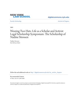 The Scholarship of Nadine Strossen