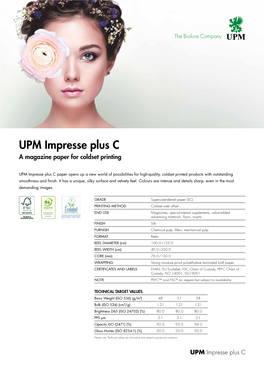 UPM Impresse Plus C a Magazine Paper for Coldset Printing