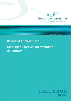 Discussion Paper on Interpretation of Contract (DP 147)