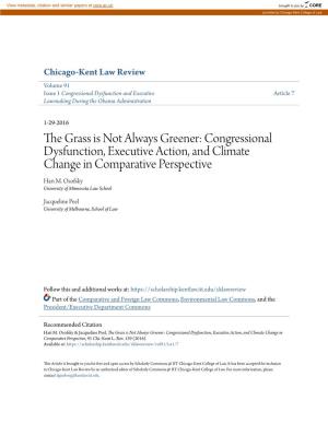 The Grass Is Not Always Greener: Congressional Dysfunction, Executive Action, and Climate Change in Comparative Perspective Hari M