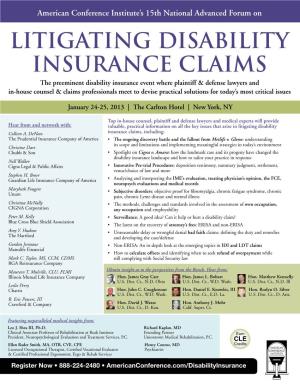Litigating Disability Insurance Claims
