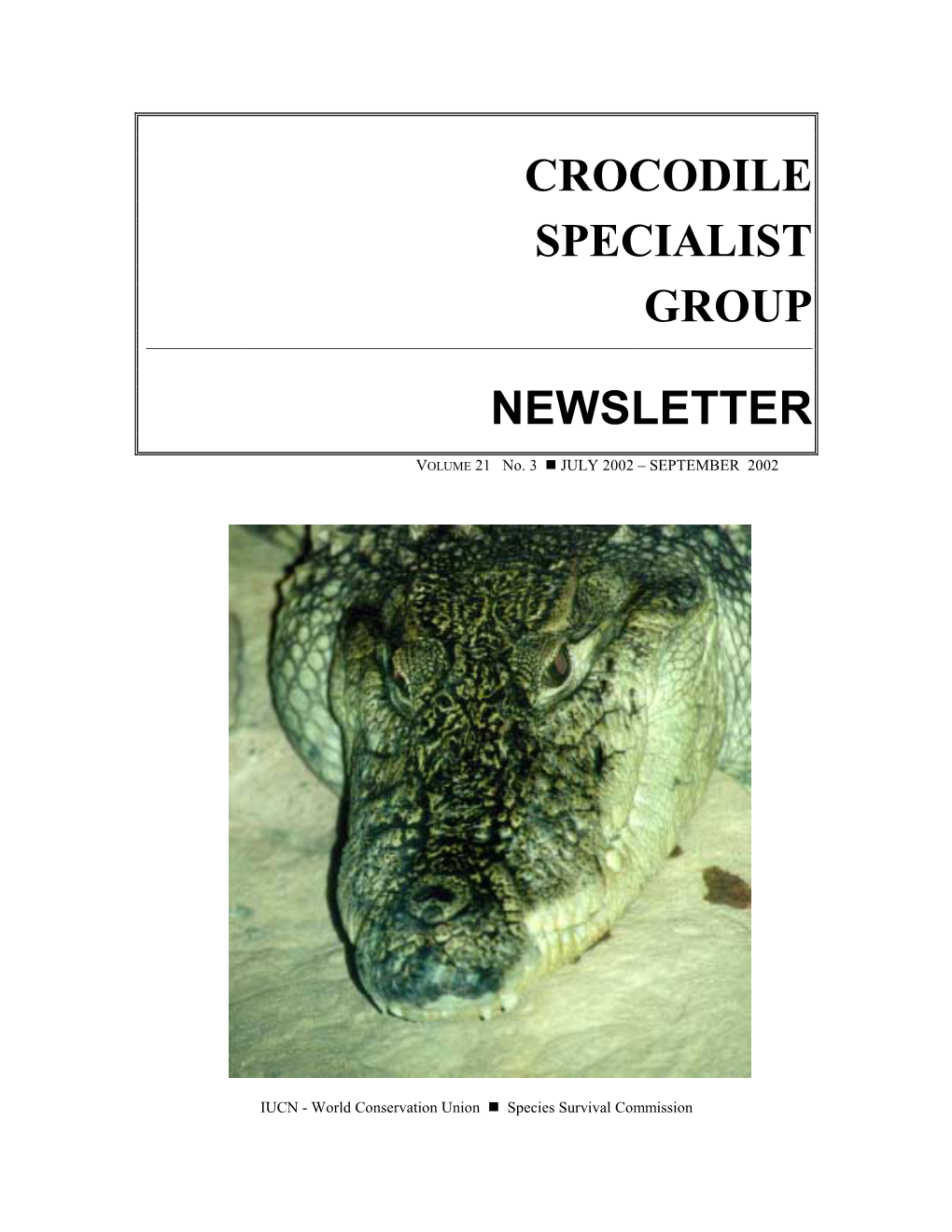 Crocodile Specialist Group Newsletter