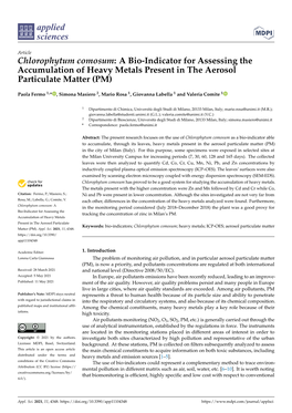 Chlorophytum Comosum: a Bio-Indicator for Assessing the Accumulation of Heavy Metals Present in the Aerosol Particulate Matter (PM)