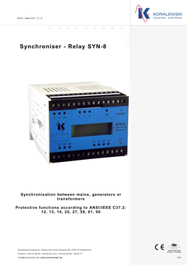 Synchroniser - Relay SYN-8