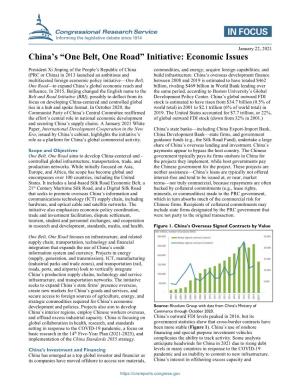 China's “One Belt, One Road” Initiative: Economic Issues