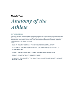 Module Two: Anatomy of the Athlete