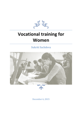 Vocational Training for Women Report