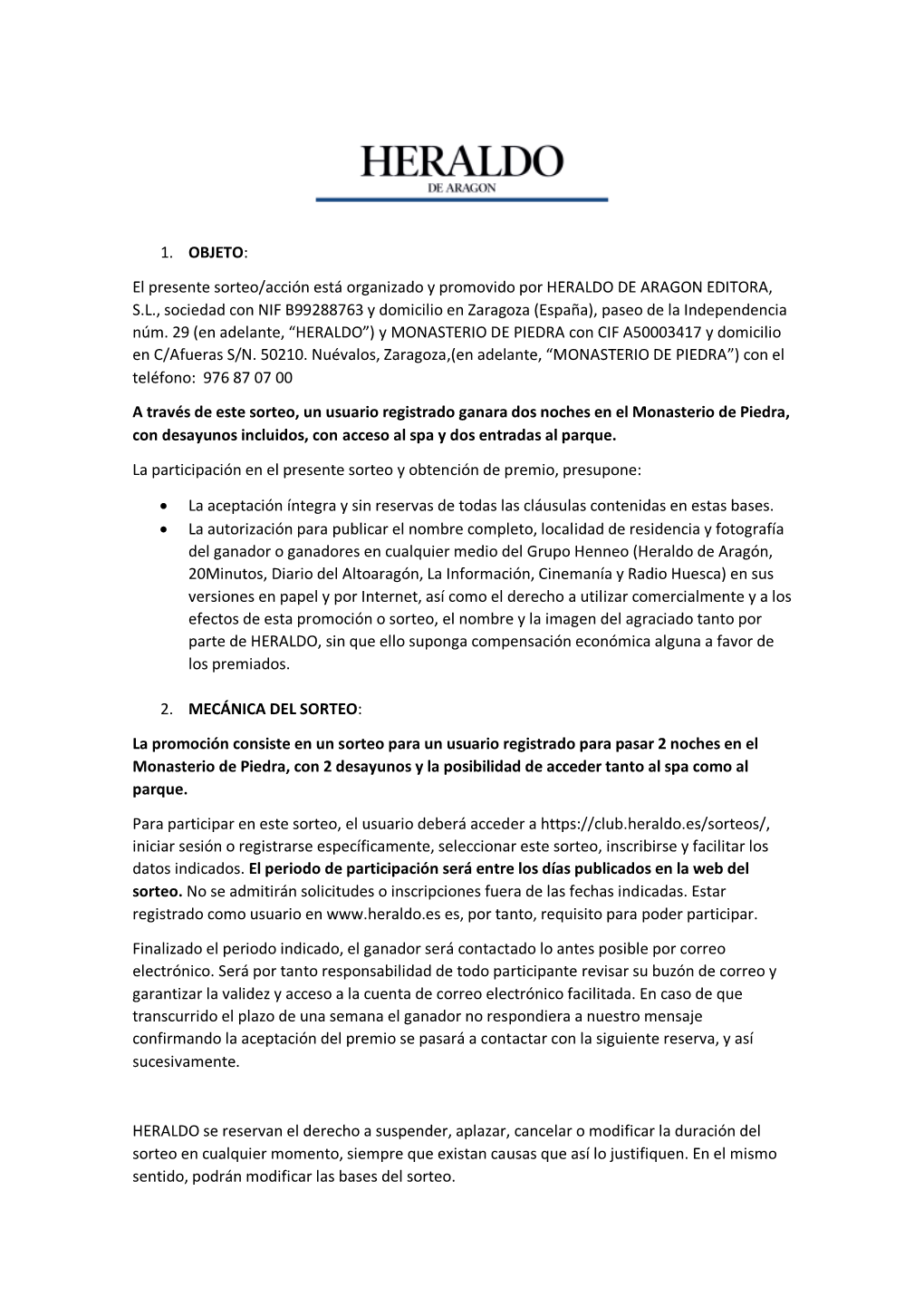 El Presente Sorteo/Acción Está Organizado Y