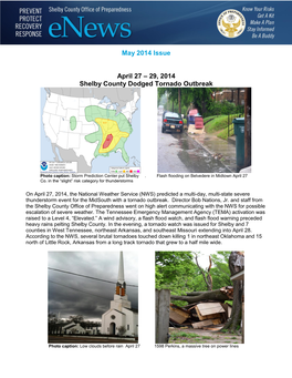 April 27 – 29, 2014 Shelby County Dodged Tornado Outbreak
