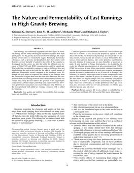 The Nature and Fermentability of Last Runnings in High Gravity Brewing