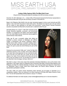 Lindsey Coffey Captures USA's First Miss Earth Crown