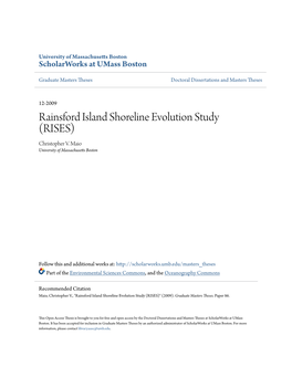 Rainsford Island Shoreline Evolution Study (RISES) Christopher V