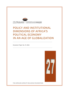 Policy and Institutional Dimensions of Africa's Political Economy in an Age
