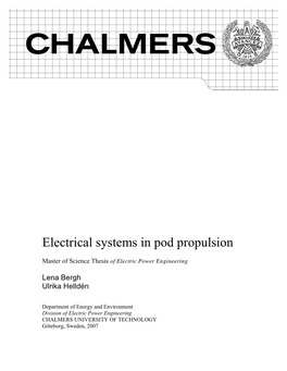 Electrical Systems in Pod Propulsion