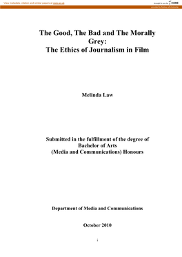 The Ethics of Journalism in Film