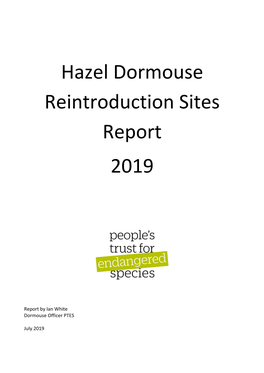Hazel Dormouse Reintroduction Sites Report 2019