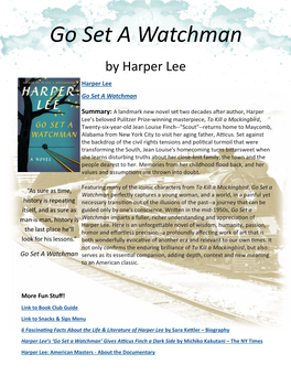 Go Set a Watchman by Harper Lee Harper Lee Go Set a Watchman