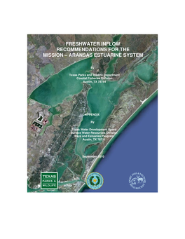 Freshwater Inflow Recommendations for the Mission – Aransas Estuarine System