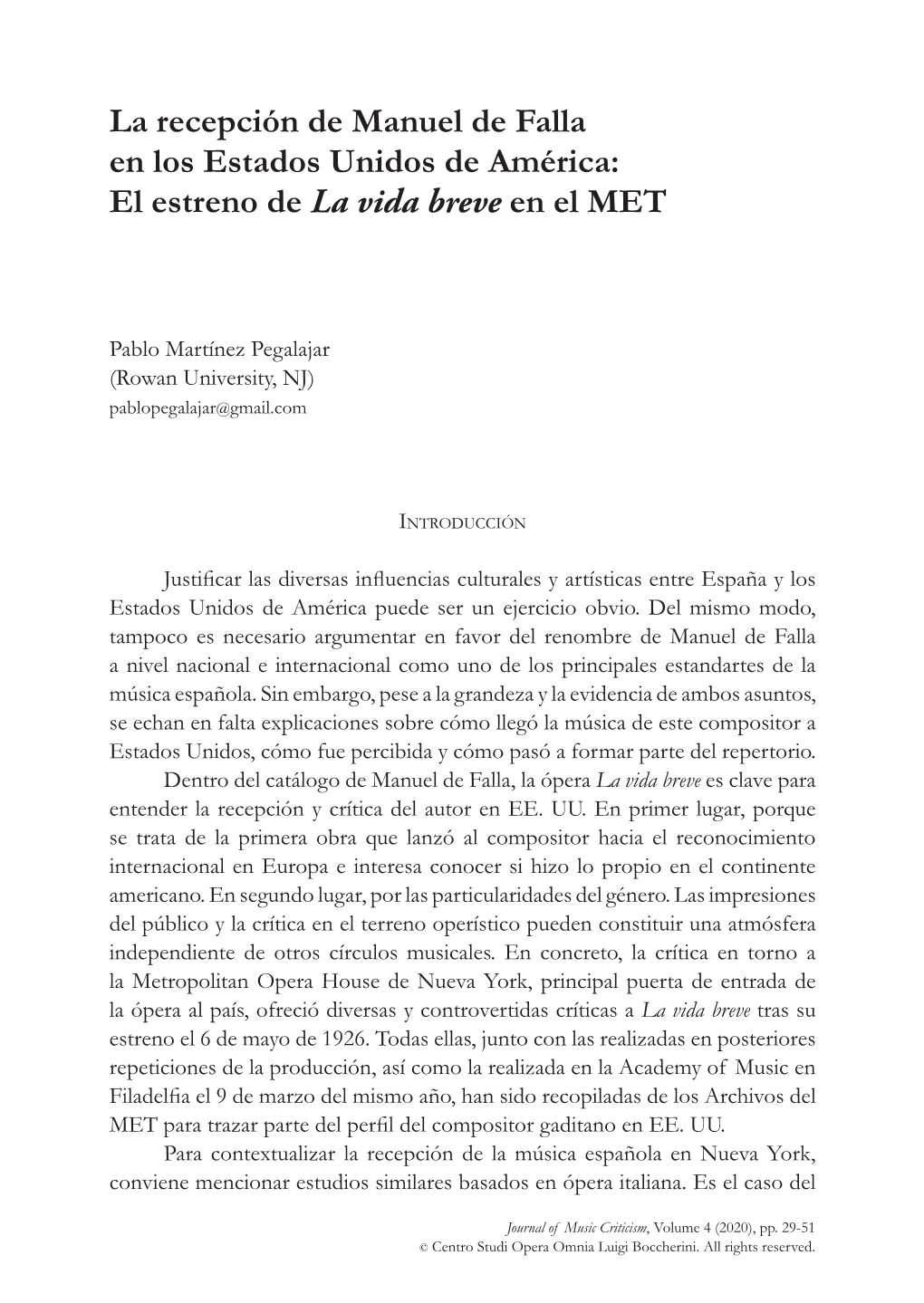 El Estreno De La Vida Breve En El MET