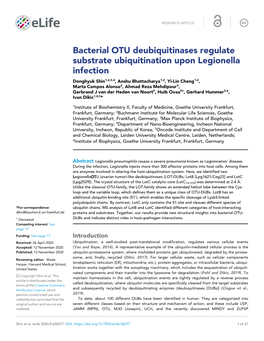 Bacterial OTU Deubiquitinases Regulate Substrate