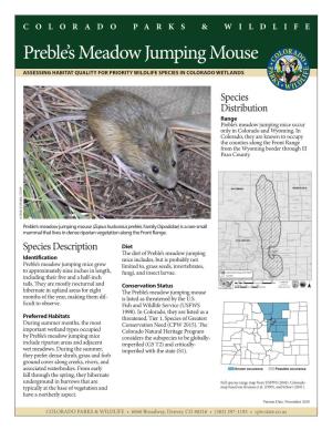 Preble's Meadow Jumping Mouse Habitat Scorecard