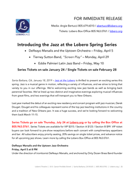 Introducing the Jazz at the Lobero Spring Series • Delfeayo Marsalis and the Uptown Orchestra – Friday, April 5