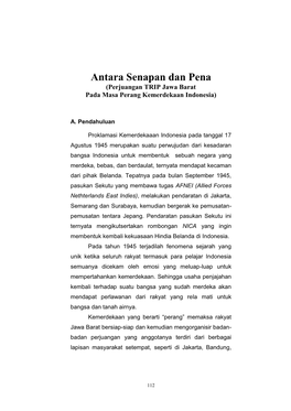 Antara Senapan Dan Pena (Perjuangan TRIP Jawa Barat Pada Masa Perang Kemerdekaan Indonesia)