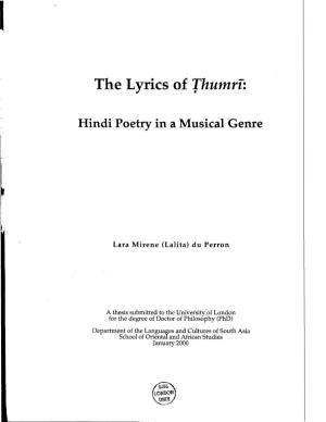 The Lyrics of Thumn