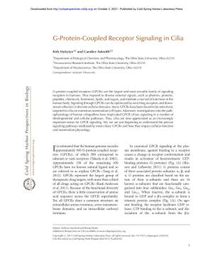 G-Protein-Coupled Receptor Signaling in Cilia