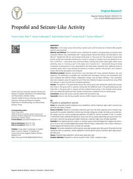 Propofol and Seizure-Like Activity