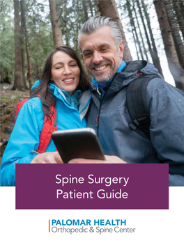Spine Surgery Patient Guide Dear Spine Patient