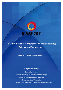 2 International Conference on Manufacturing Science And
