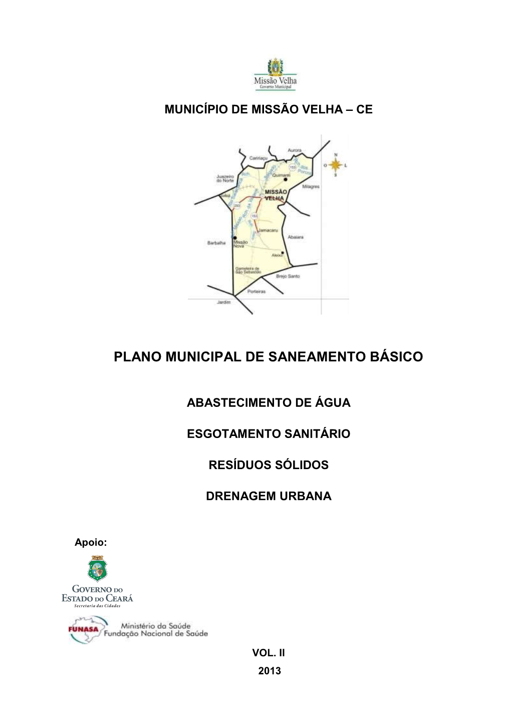 Plano Municipal De Saneamento Básico De Missão Velha - PMSB
