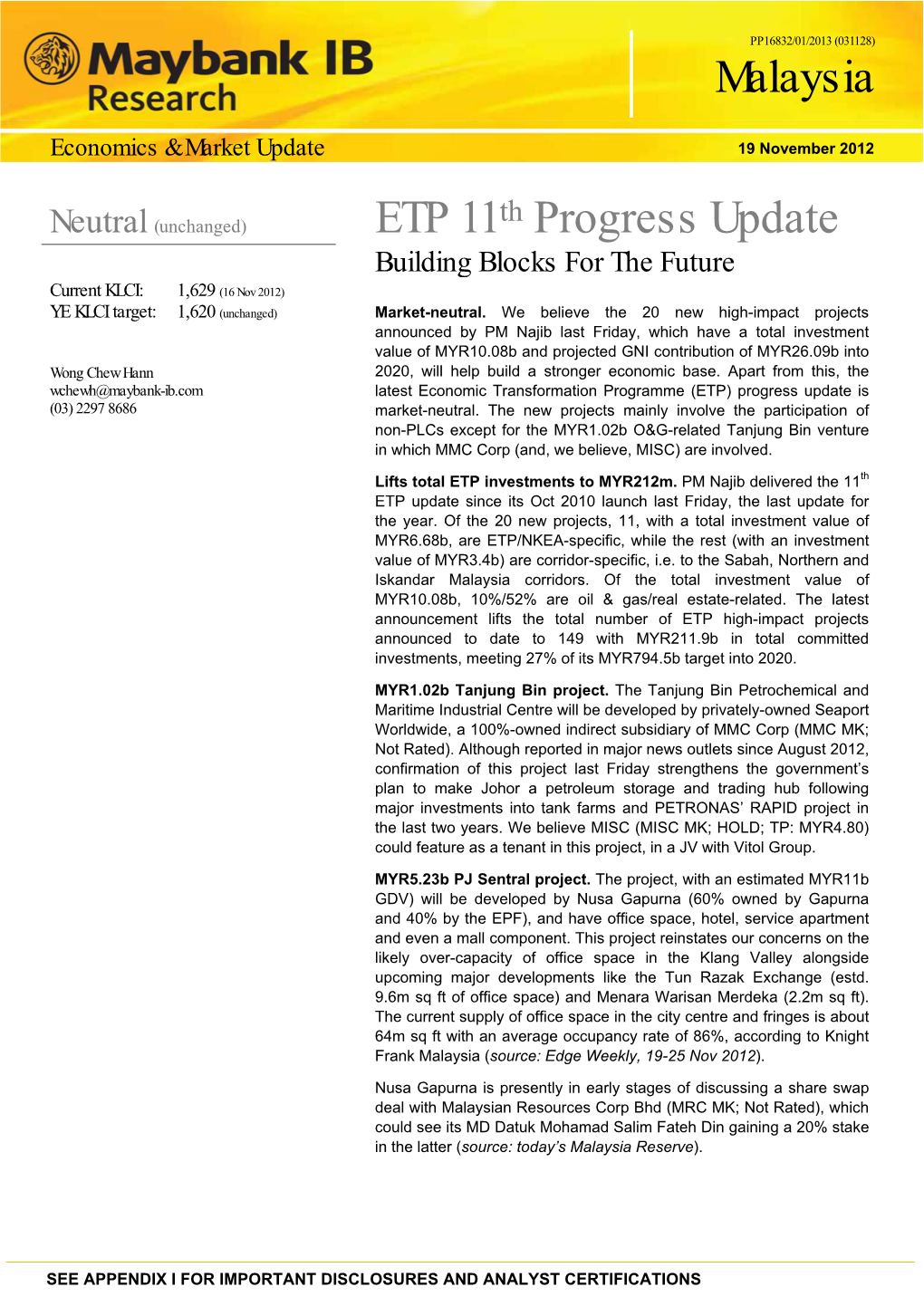 Malaysia ETP 11Th Progress Update