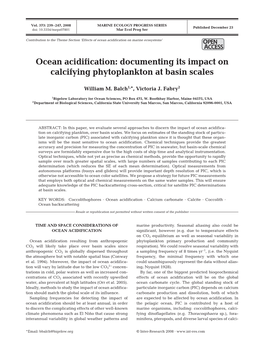 Ocean Acidification: Documenting Its Impact on Calcifying Phytoplankton at Basin Scales
