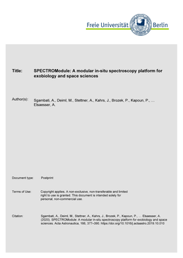 Sgambati Spectromodule 20