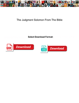 The Judgment Solomon from the Bible
