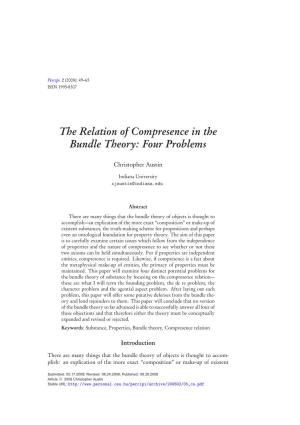 The Relation of Compresence in the Bundle Theory: Four Problems