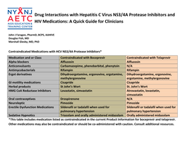 Drug Interactions with Hepatitis C Virus NS3/4A Protease Inhibitors and HIV Medications: a Quick Guide for Clinicians
