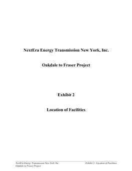 Nextera Energy Transmission New York, Inc. Oakdale to Fraser Project