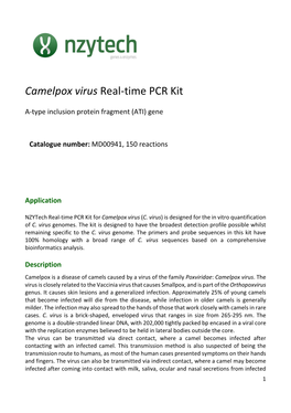 Camelpox Virus Real-Time PCR Kit