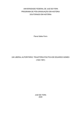 Um Liberal Autoritário Trajetória Política De Eduardo Gomes